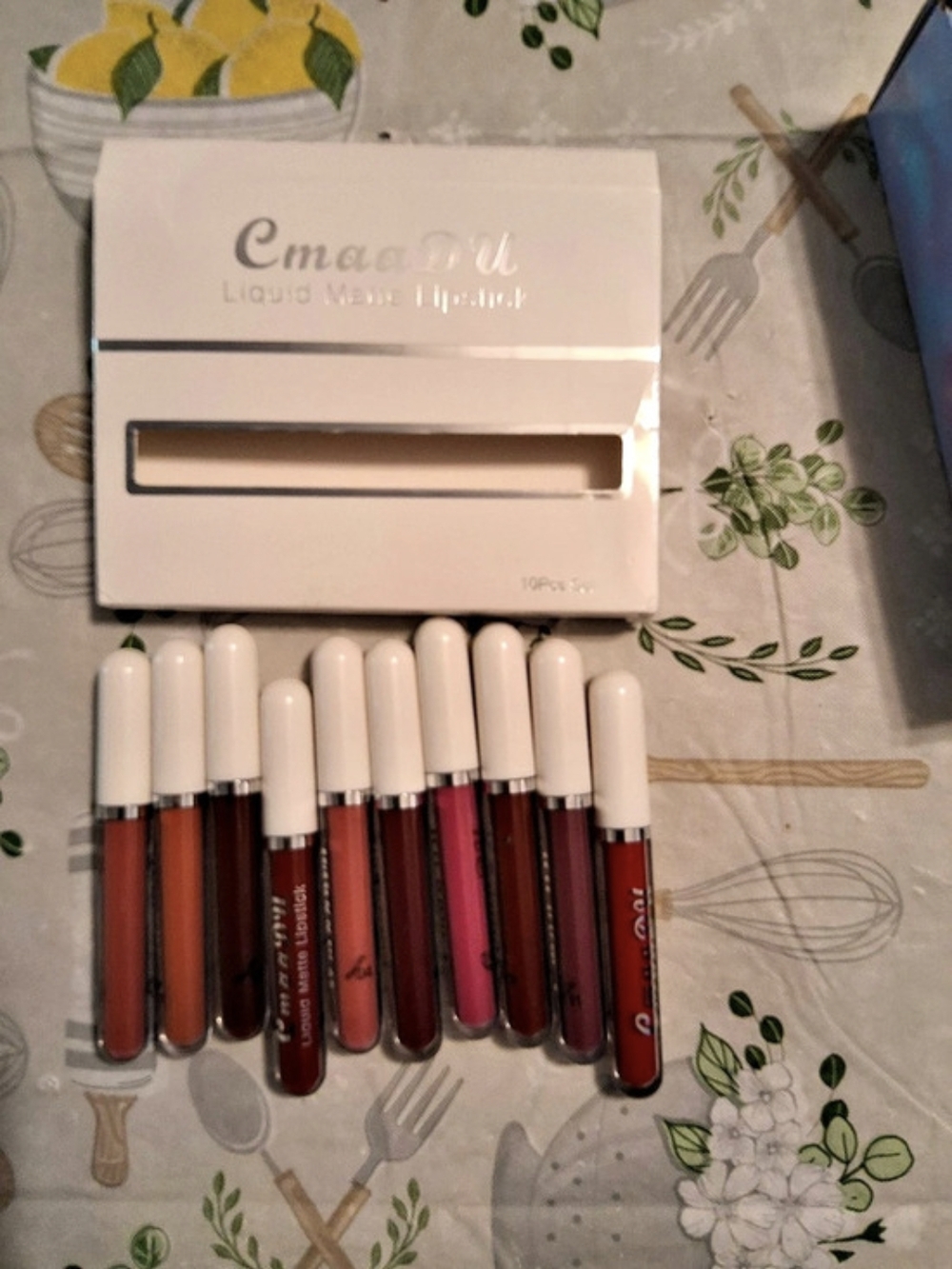 CmaaDu Liquid Matte Lipstick 10-Piece Red & Pink Lipstick Set NWT